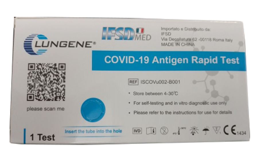 TEST ANTIGENICO RAPIDO COVID-19 CLUNGENE AUTODIAGNOSTICO DETERMINAZIONE QUALITATIVA ANTGENI SARS-COV-2 IN TAMPONI NASALI MEDIANTE IMMUNOCROMATOGRAFIA - Farmacia Artemisia di Montecuollo Dott. Angelo snc
