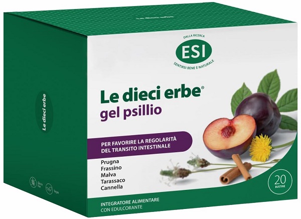 ESI LE DIECI ERBE GEL PSILLIO 20 BUSTINE 5,6 G SENZA GLUTINE CON EDULCORANTE - Farmacia Artemisia di Montecuollo Dott. Angelo snc