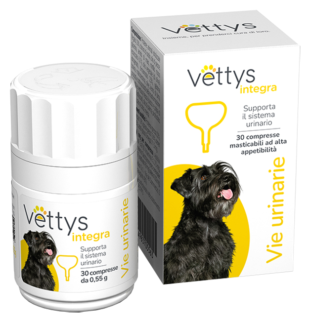 VETTYS INTEGRA VIE URINARIE CANE 30 COMPRESSE MASTICABILI - Farmacia Artemisia di Montecuollo Dott. Angelo snc