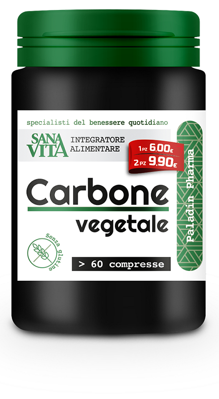 SANAVITA CARBONE VEGETALE 60 COMPRESSE - Farmacia Artemisia di Montecuollo Dott. Angelo snc