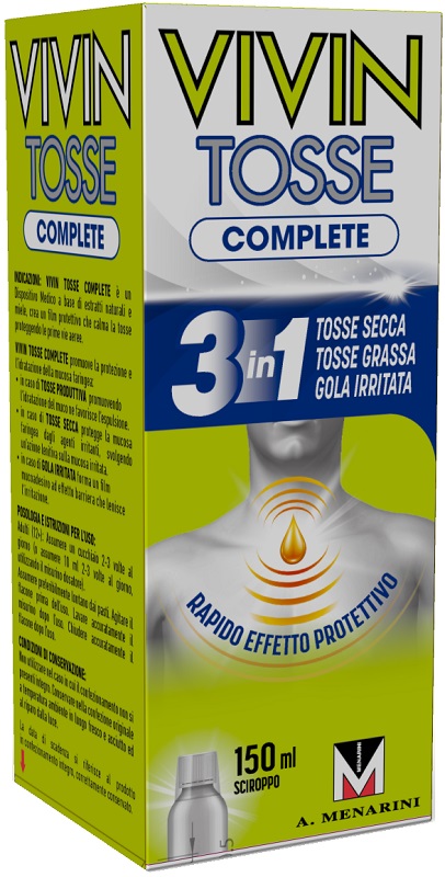 VIVIN TOSSE COMPLETE SCIROPPO PER TOSSE 150 ML - Farmacia Artemisia di Montecuollo Dott. Angelo snc
