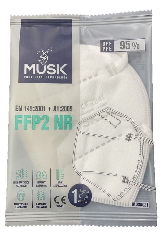 MUSK MASCHERINA FFP2 MUSK021 WHITE 10 PEZZI - Farmacia Artemisia di Montecuollo Dott. Angelo snc