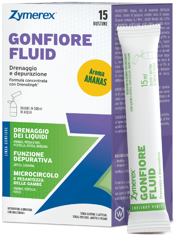 ZYMEREX GONFIORE FLUID ANANAS 15 BUSTINE DA 15 ML CON EDULCORANTI SENZA ZUCCHERI SENZA GLUTINE SENZA LATTOSIO - Farmacia Artemisia di Montecuollo Dott. Angelo snc