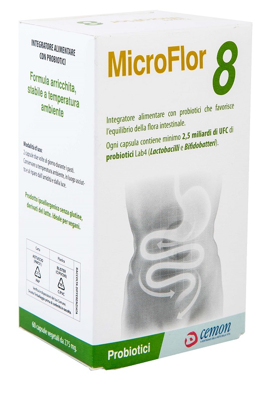 MICROFLOR 8 60 CAPSULE VEGETALI NO FRIGO - Farmacia Artemisia di Montecuollo Dott. Angelo snc