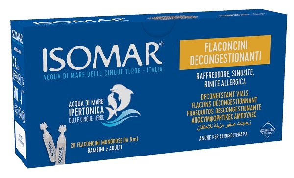 ISOMAR FLACONCINI DECONGESTIONANTI SOLUZIONE IPERTONICA 20 FLACONCINI 5 ML - Farmacia Artemisia di Montecuollo Dott. Angelo snc