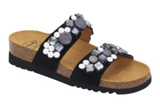 CALZATURA SINTRA 2 STRAPS MICROFIBRE+ACCESSORIES WOMAN BLACK/MULTI TECNOLOGIA BIOPRINT MATERIALE MICROFIBRA + ORNAMENTO FODERA TOMAIA MICROFIBRA FODERA SOTTOPIEDE MICROFIBRA 38 SS2 - Farmacia Artemisia di Montecuollo Dott. Angelo snc