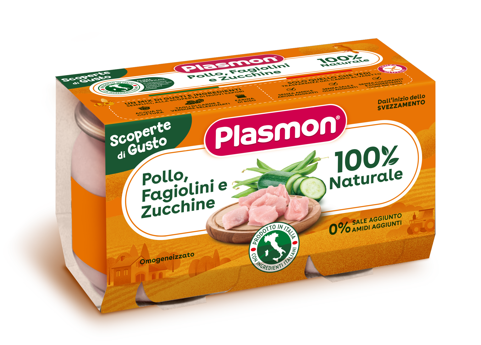 PLASMON OMOGENEIZZATI POLLO FAGIOLINI ZUCCHINE 2 PEZZI DA 120 G - Farmacia Artemisia di Montecuollo Dott. Angelo snc
