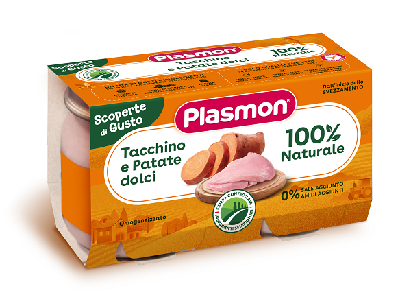 PLASMON OMOGENEIZZATI TACCHINO PATATE DOLCI 2 PEZZI DA 120 G - Farmacia Artemisia di Montecuollo Dott. Angelo snc