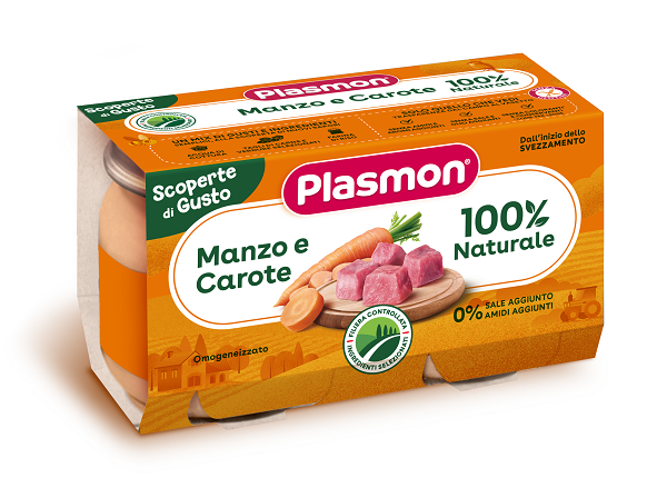 PLASMON OMOGENEIZZATI MANZO CAROTE 2 PEZZI DA 120 G - Farmacia Artemisia di Montecuollo Dott. Angelo snc