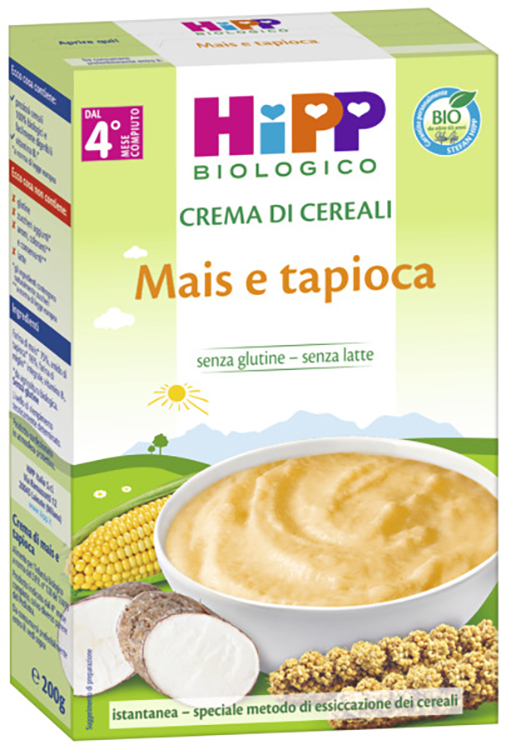 HIPP BIO CREMA CEREALI MAIS/TAPIOCA 200 G - Farmacia Artemisia di Montecuollo Dott. Angelo snc