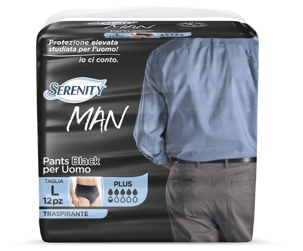 PANNOLINO SERENITY MAN PANTS BLACK TAGLIA MEDIA 12 PEZZI - Farmacia Artemisia di Montecuollo Dott. Angelo snc