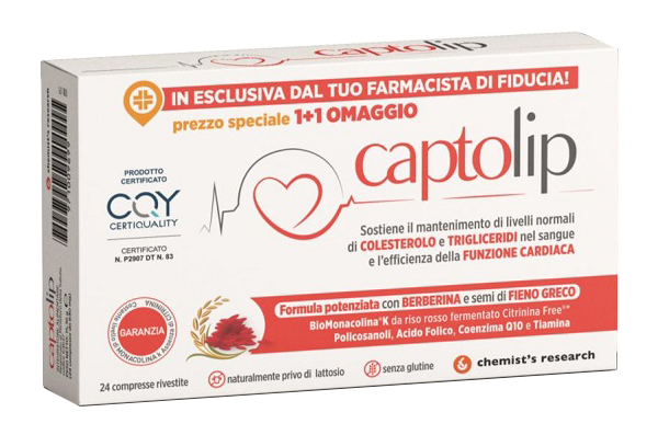 CAPTOLIP NEW FORMULA 24 COMPRESSE RIVESTITE - Farmacia Artemisia di Montecuollo Dott. Angelo snc