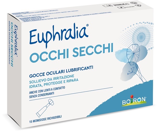 GOCCE OCULARI LUBRIFICANTI EUPHRALIA OCCHI SECCHI 15 MONODOSE RICHIUDIBILI X 0,5 ML - Farmacia Artemisia di Montecuollo Dott. Angelo snc