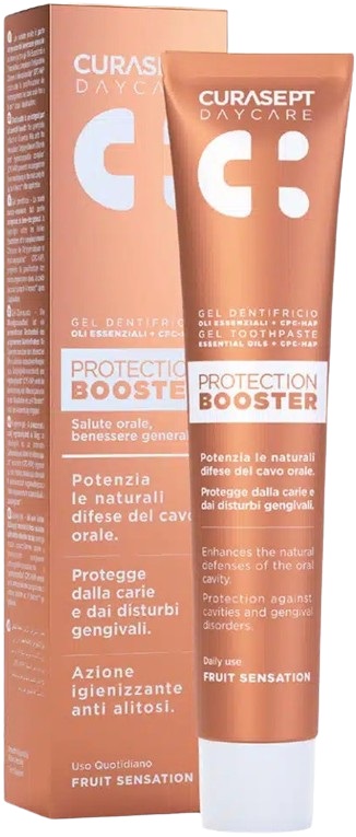 CURASEPT DAYCARE DENTIFRICIO PROTECTION BOOSTER FRUIT SENSATION 75 ML - Farmacia Artemisia di Montecuollo Dott. Angelo snc