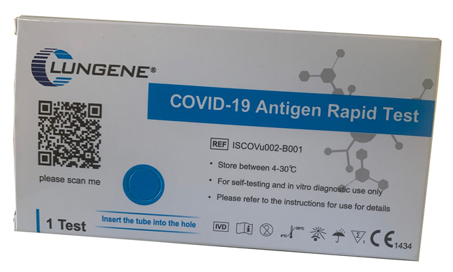 TEST ANTIGENICO RAPIDO COVID-19 CLUNGENE AUTODIAGNOSTICO DETERMINAZIONE QUALITATIVA ANTGENI SARS-COV-2 IN TAMPONI NASALI MEDIANTE IMMUNOCROMATOGRAFIA - Farmacia Artemisia di Montecuollo Dott. Angelo snc