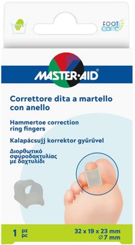 CORRETTORE DITA A MARTELLO MASTER-AID FOOTCARE CON ANELLO 1 PEZZO C14 - Farmacia Artemisia di Montecuollo Dott. Angelo snc