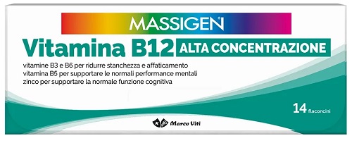 MASSIGEN VITAMINA B12 ALTA CONCENTRAZIONE 14 FLACONCINI - Farmacia Artemisia di Montecuollo Dott. Angelo snc