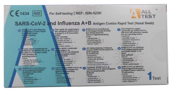 TEST ANTIGENICO RAPIDO COVID-19 ALLTEST AUTODIAGNOSTICO DETERMINAZIONE QUALITATIVA ANTIGENI SARS-COV-2 E INFLUENZA A+B IN TAMPONI NASALI MEDIANTE IMMUNOCROMATOGRAFIA - Farmacia Artemisia di Montecuollo Dott. Angelo snc