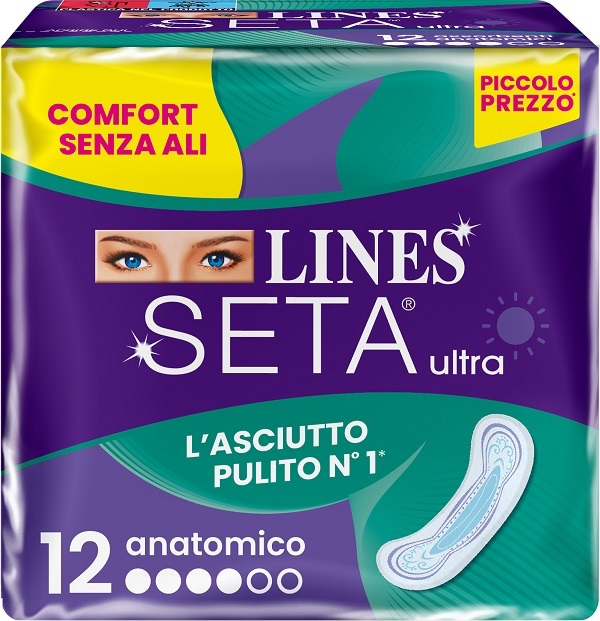 LINES SETA ULTRA ASSORBENTI ANATOMICO DWCT 12 PEZZI - Farmacia Artemisia di Montecuollo Dott. Angelo snc