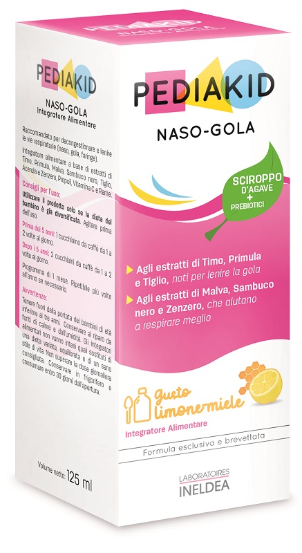 PEDIAKID NASO GOLA SCIROPPO 125 ML - Farmacia Artemisia di Montecuollo Dott. Angelo snc