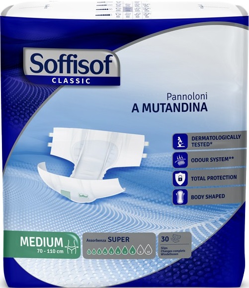 PANNOLONE MUTANDINA SOFFISOF CLASSIC SUPER M 30 PEZZI - Farmacia Artemisia di Montecuollo Dott. Angelo snc