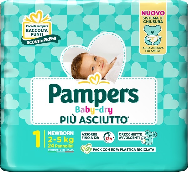 PAMPERS BABY DRY PANNOLINO NEWBORN 24 PEZZI - Farmacia Artemisia di Montecuollo Dott. Angelo snc
