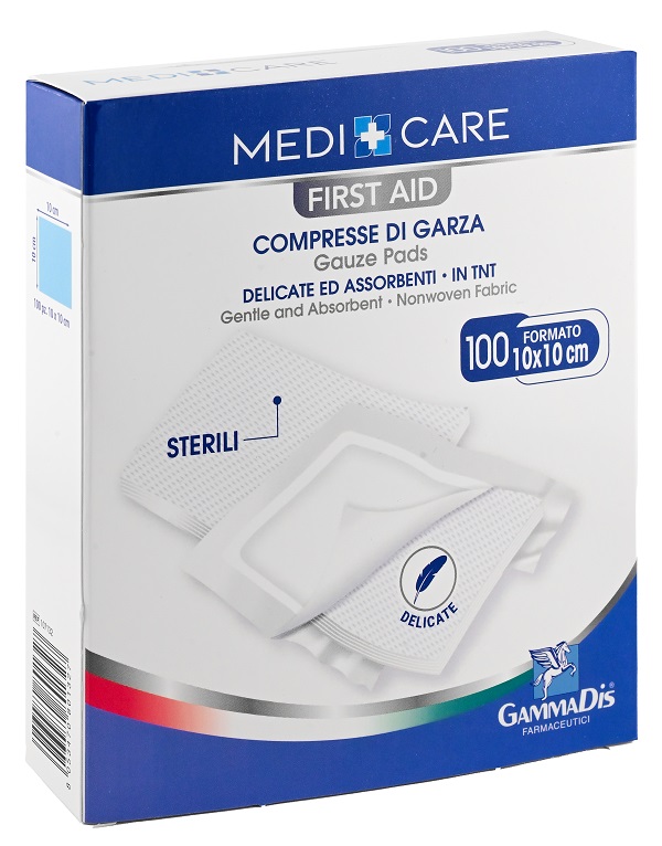 GARZA MEDICARE TNT 10X10 CM 100 PEZZI - Farmacia Artemisia di Montecuollo Dott. Angelo snc