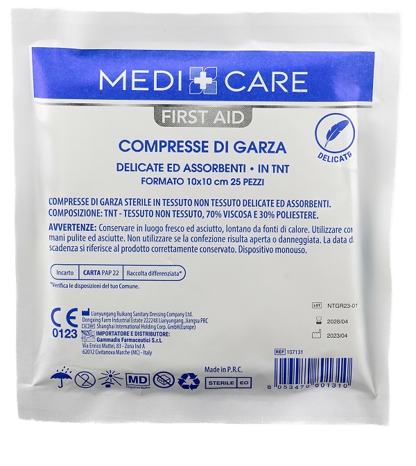 GARZA MEDICARE TNT 10X10 CM 25 PEZZI - Farmacia Artemisia di Montecuollo Dott. Angelo snc