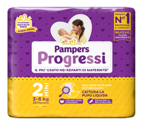 PAMPERS PROGRESSI MINI 3-6 KG 28 PEZZI - Farmacia Artemisia di Montecuollo Dott. Angelo snc