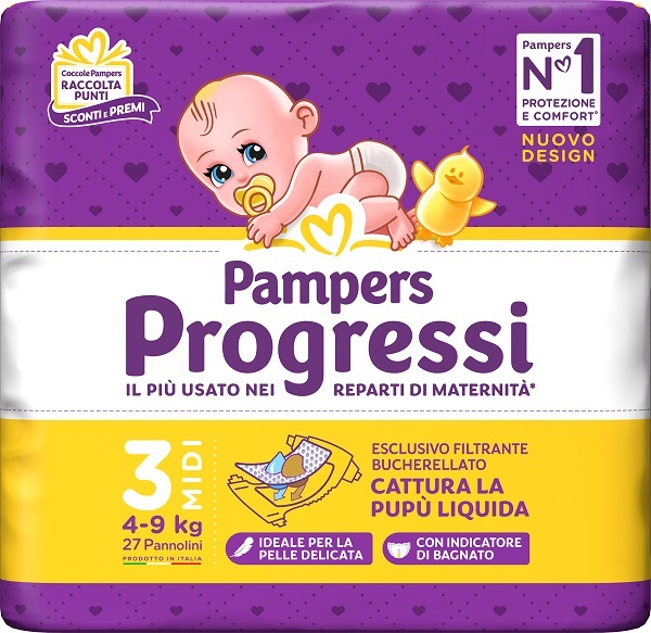 PAMPERS PROGRESSI MIDI 27 PEZZI - Farmacia Artemisia di Montecuollo Dott. Angelo snc