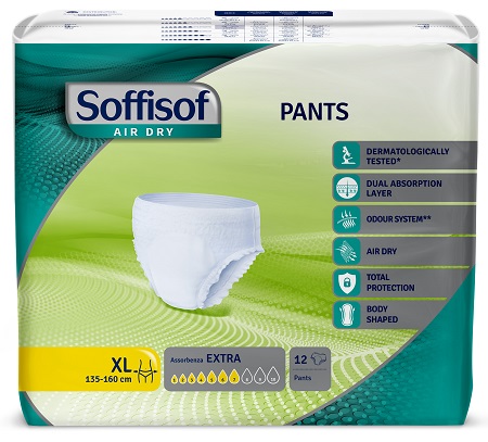 PANNOLONE SOFFISOF AIR DRY PANTS EXTRA EXTRA LARGE 12 PEZZI - Farmacia Artemisia di Montecuollo Dott. Angelo snc