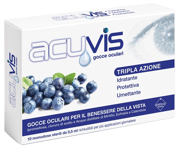 GOCCE OCULARI ACUVIS 10 FLACONCINI 0,5 ML - Farmacia Artemisia di Montecuollo Dott. Angelo snc