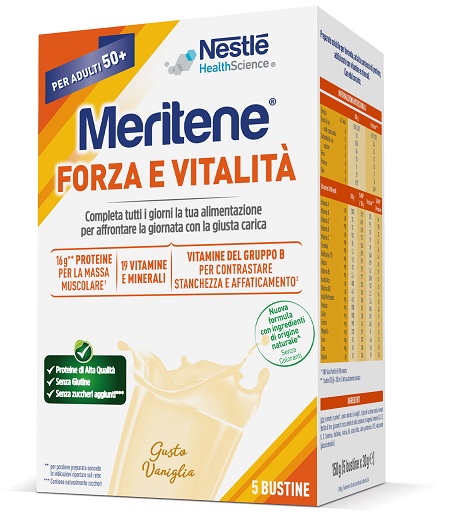 MERITENE FORZA E VITALITA' VANIGLIA 5 BUSTINE DA 30 G - Farmacia Artemisia di Montecuollo Dott. Angelo snc