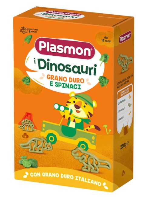 PLASMON PASTA DINOSAURI E SPINACI 250 G - Farmacia Artemisia di Montecuollo Dott. Angelo snc