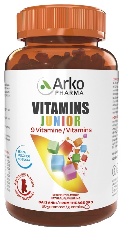VITAMINS JUNIOR 60 GUMMIES SENZA ZUCCHERI GUSTO FRUTTI ROSSI - Farmacia Artemisia di Montecuollo Dott. Angelo snc