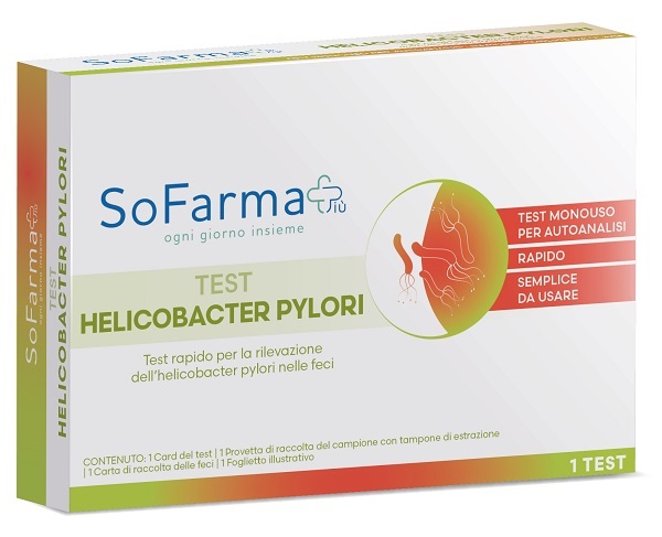 TEST AUTODIAGNOSTICO HELICOBACTER PYLORI SOFARMAPIU' - Farmacia Artemisia di Montecuollo Dott. Angelo snc