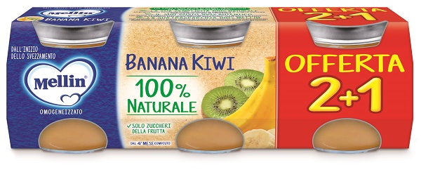 MELLIN OMOGENEIZZATO BANANA KIWI 3 PEZZI DA 100 G - Farmacia Artemisia di Montecuollo Dott. Angelo snc