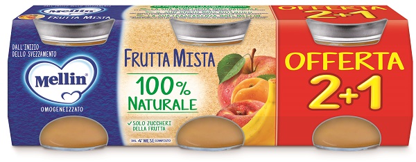 MELLIN OMOGENEIZZATO FRUTTA MISTA 3 PEZZI DA 100 G - Farmacia Artemisia di Montecuollo Dott. Angelo snc