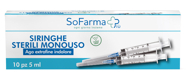 SIRINGA STERILE 5ML GAUGE 23 10 PEZZI SOFARMAPIU' - Farmacia Artemisia di Montecuollo Dott. Angelo snc