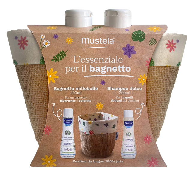 MUSTELA COFANETTO PANIER 23 1 MUSTELA BAGNETTO MILLE BOLLE 200 ML + 1 MUSTELA SHAMPOO DOLCE 200 ML - Farmacia Artemisia di Montecuollo Dott. Angelo snc