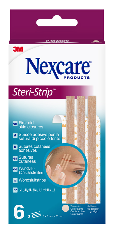 STRISCIA ADESIVA SUTURA PICCOLE FERITE NEXCARE STERI-STRIP CARNE 6X75 MM 6 PEZZI - Farmacia Artemisia di Montecuollo Dott. Angelo snc