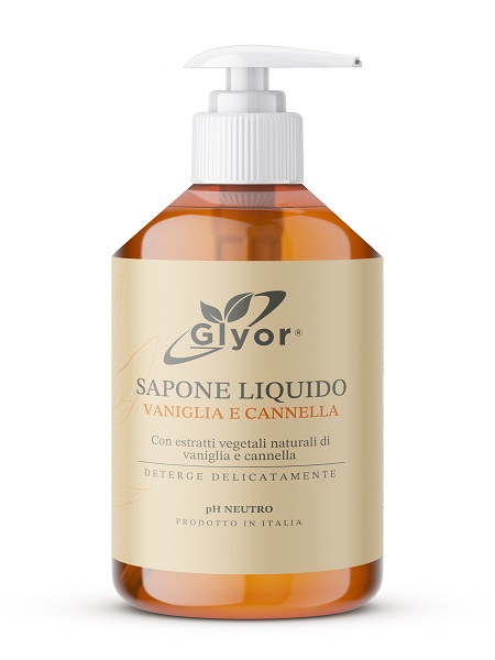 GLYOR SAPONE MANI VISO VANIGLIA E CANNELLA 500 ML - Farmacia Artemisia di Montecuollo Dott. Angelo snc
