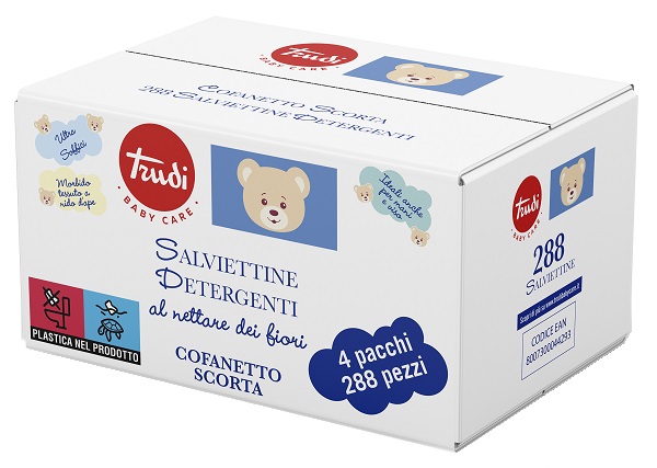 TRUDI BABY CARE SALVIETTINE DISINFETANTI 4 PACK DA 72 SALVIETTINE - Farmacia Artemisia di Montecuollo Dott. Angelo snc