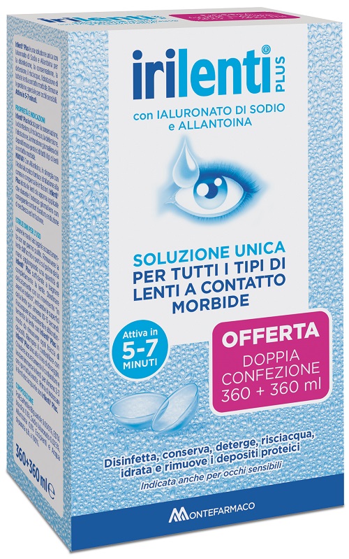 SOLUZIONE UNICA PER LENTI A CONTATTO IRILENTI 2 PEZZI DA 360 ML - Farmacia Artemisia di Montecuollo Dott. Angelo snc