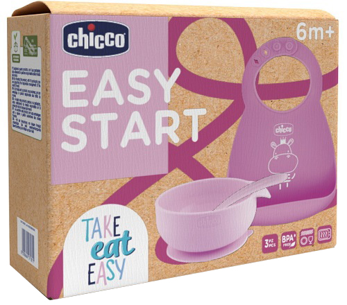 CHICCO SET PAPPA SILICONE 6M+ ROSA - Farmacia Artemisia di Montecuollo Dott. Angelo snc