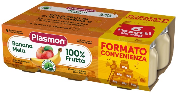 PLASMON OMOGENEIZZATO BANANA MELA 6X80 G - Farmacia Artemisia di Montecuollo Dott. Angelo snc