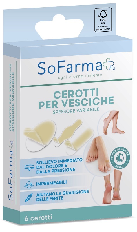 CEROTTO VESCICA ASSORTITI 6 PEZZI SOFARMAPIU' - Farmacia Artemisia di Montecuollo Dott. Angelo snc