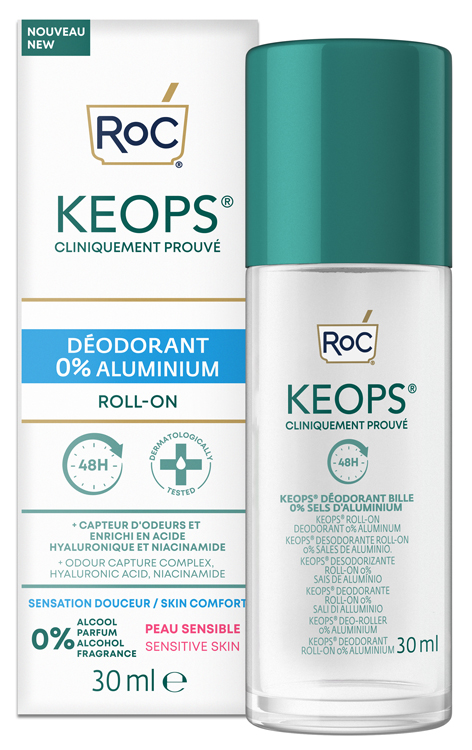 ROC KEOPS DEODORANT ROLL ON 0% ALUMINIUM 30 ML - Farmacia Artemisia di Montecuollo Dott. Angelo snc