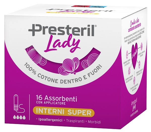 LADY PRESTERIL  ASSORBENTE INTERNO COMPACT SUPER PLUS 16 PEZZI - Farmacia Artemisia di Montecuollo Dott. Angelo snc