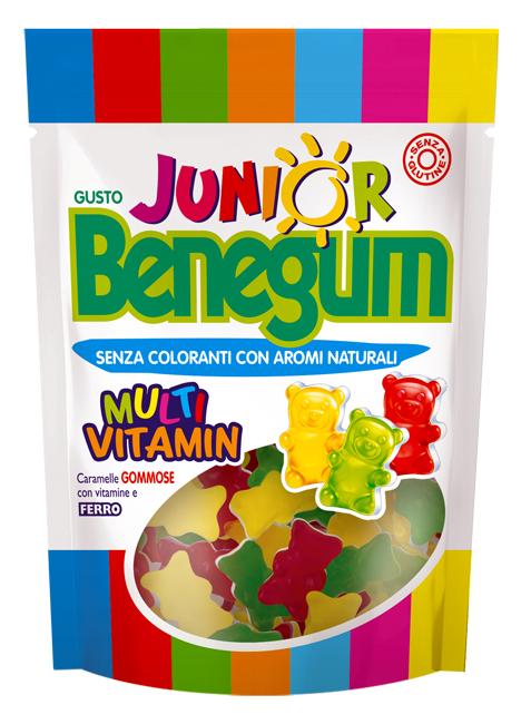 BENEGUM JUNIOR MULTIVITAMIN CARAMELLE GOMMOSE CON VITAMINE E FERRO 90 G - Farmacia Artemisia di Montecuollo Dott. Angelo snc